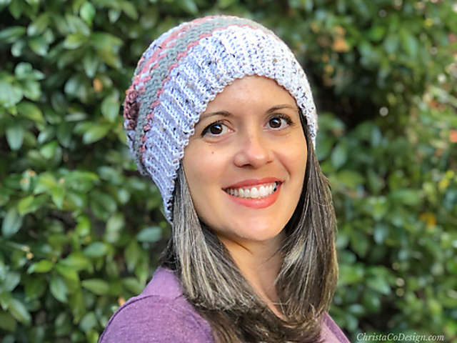 Emma Striped Slouchy Hat