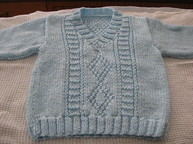 Textured V Neck Sweater