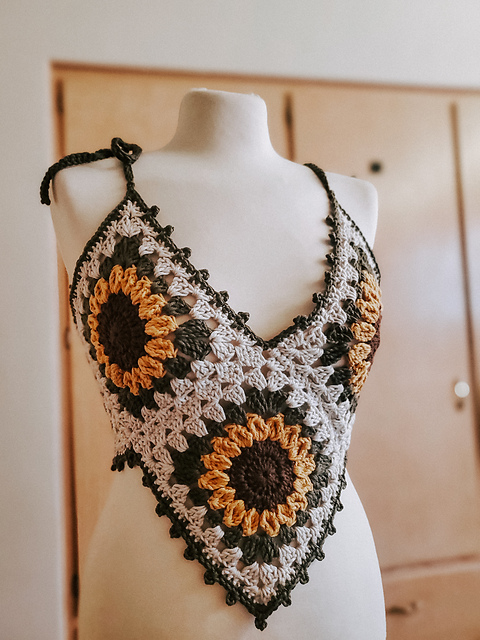 crochet sunflower top