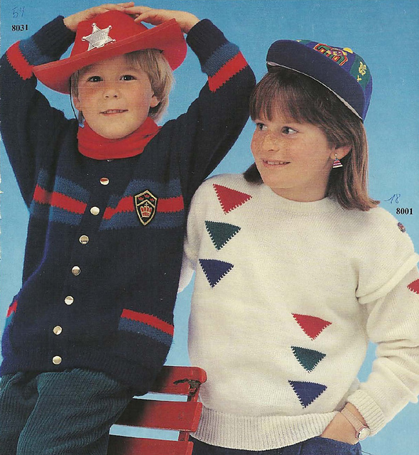 8001 pull-over enfant blanc casse avec coins
