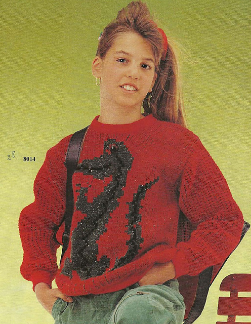 8014 - Pull-over enfant, motif crocodile