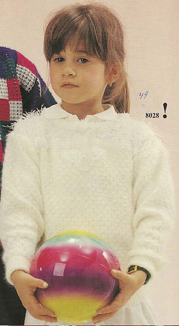 8028 - Pull-over enfant en angora blanc