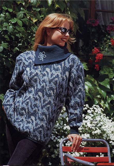 6040 - Lady's jacket, 3 colour fairisle