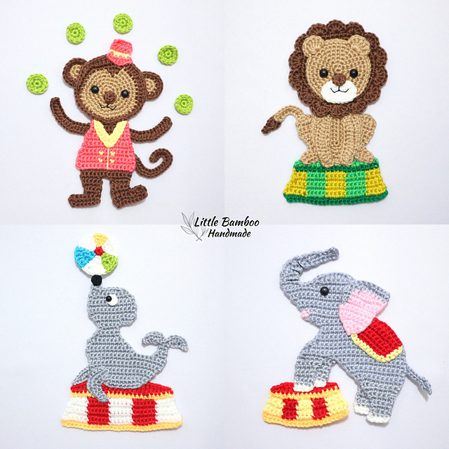 crochet-pattern-pdf-crochet-applique-pattern-applique-animals-pattern-giraffe-lion-elephant-african-animals-baby-blanket-decor-motif-etsy