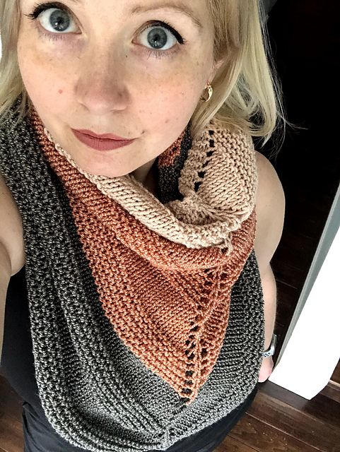 Wide Garter Stripe Shawl