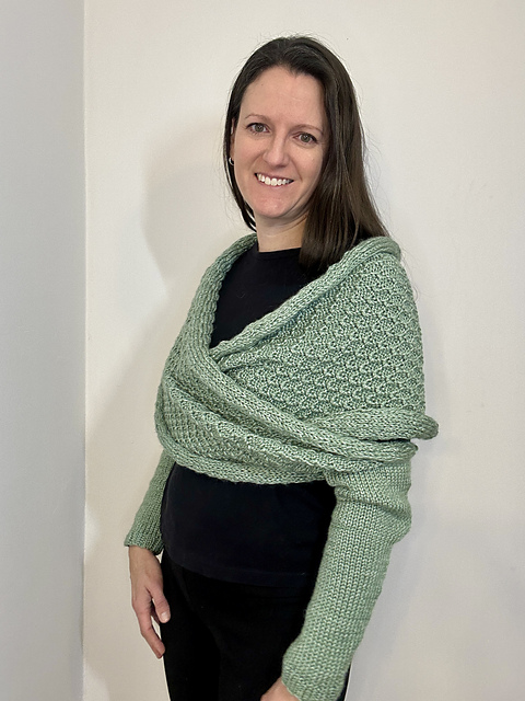 Machine Knit Wrap Sweater Scarf