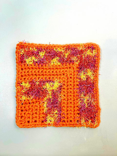 Half Log Cabin Dish Scrubby