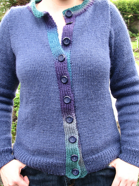 Wide crew neck cardigan