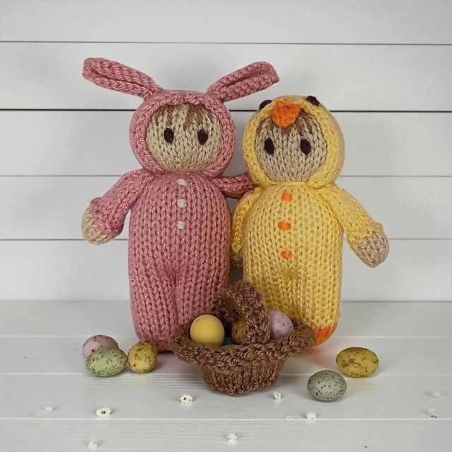 Easter Bunny and Chick Bitsy Dolls