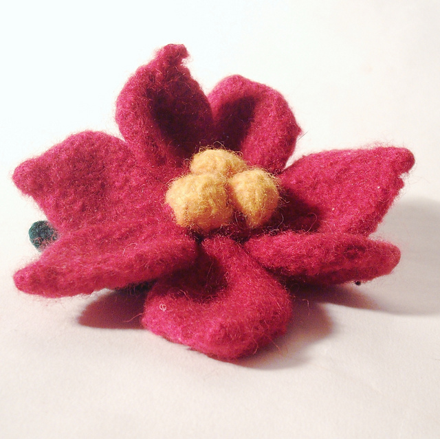 Ravelry Poinsettia Felt Christmas Flower pattern by Claire Fairall Designs