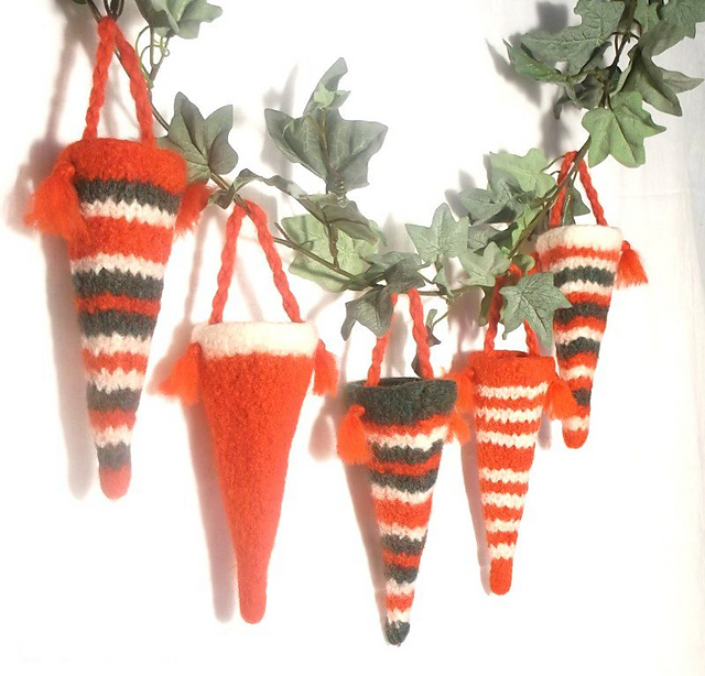 Felt Christmas Candy Cones Decoration