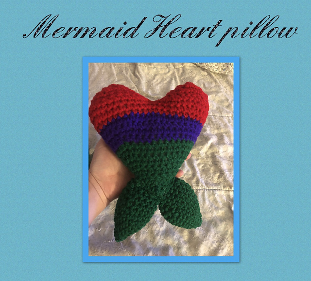 Mermaid heart pillow