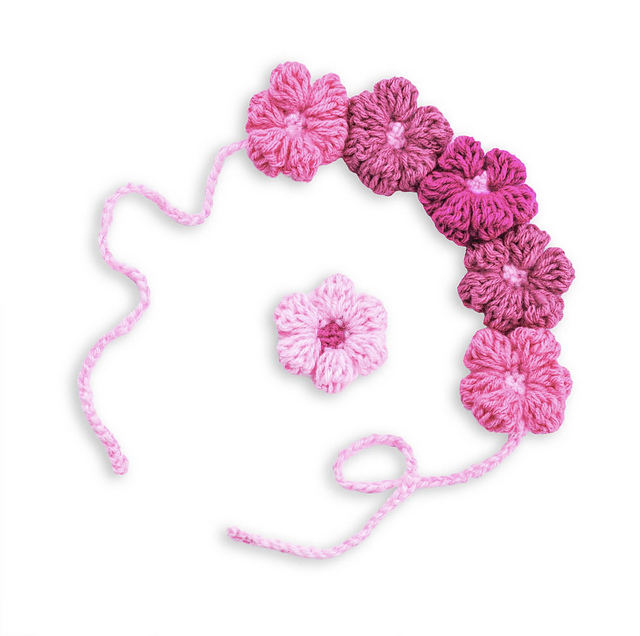 Puffy Flower Headband & Clips
