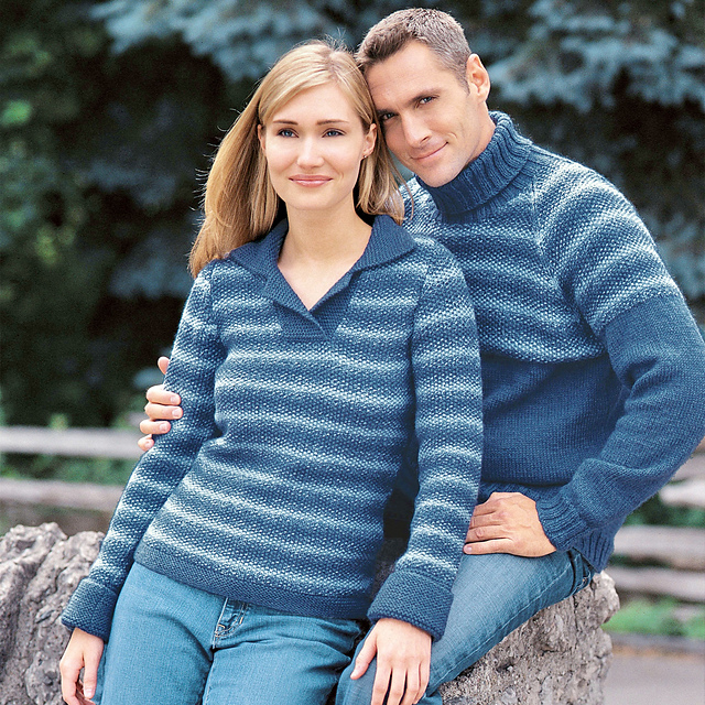 Seed Stitch Stripes: Her Version
