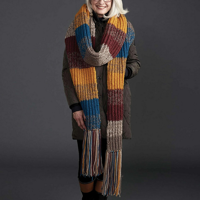 Marl Stripe Knit Super Scarf