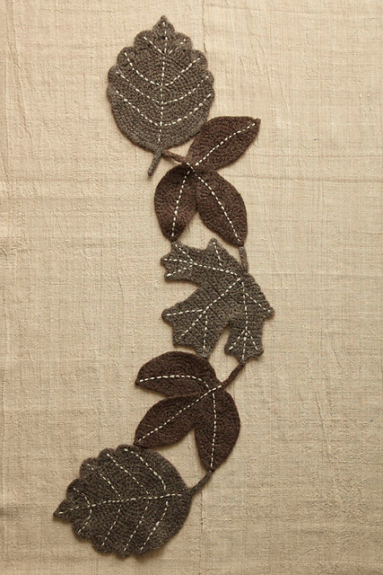 Felted Leaves Table Runner