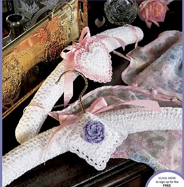 Hanger Cover, Rose & Heart Sachets