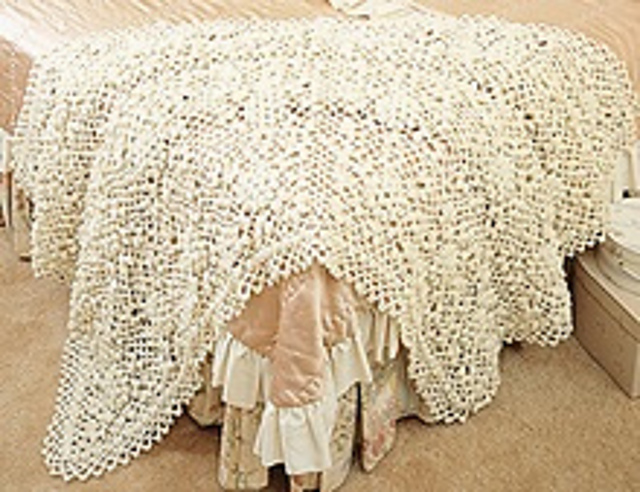 Popcorn Squares afghan