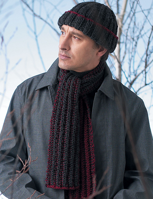 Easy Rib Hat & Scarf #132 (Hat)