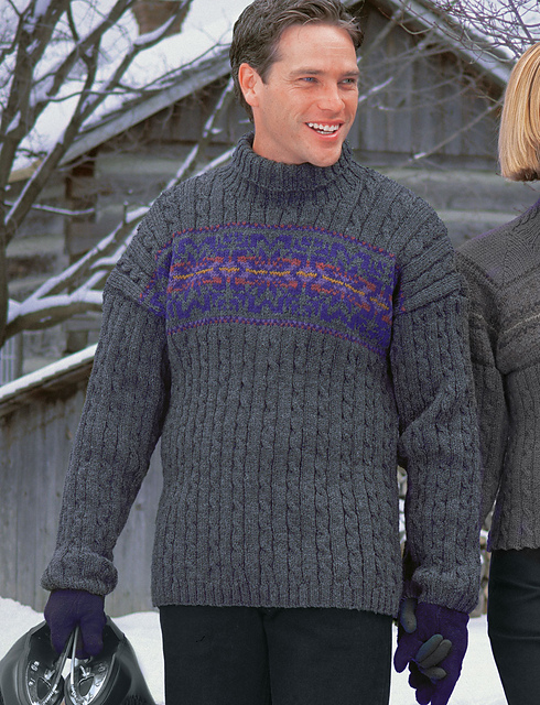 Men's Cable & Snowflake Pullover