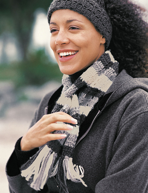 Shades of Grey Ski Band, Scarf & Bag: Scarf