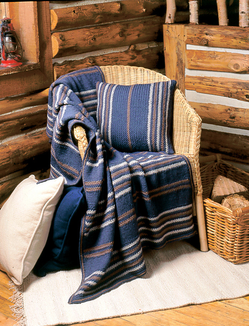 Woven-Look Afghan and Pillow (pillow)