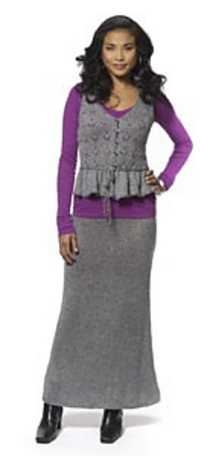 Beaded Cami with Skirt: Skirt (Machine Knit)