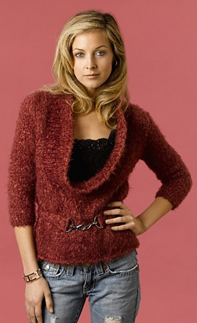 Belted U-Neck Pullover