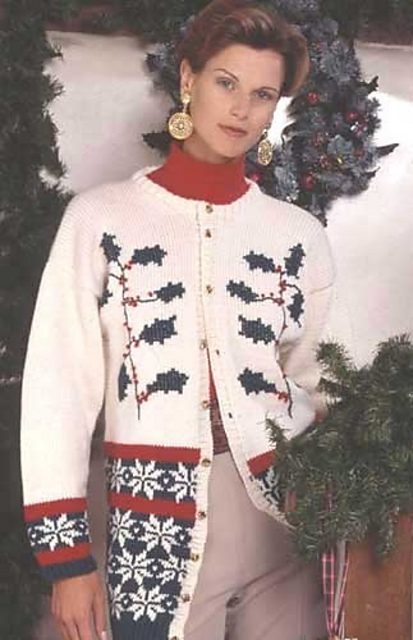 Holly & Snowflakes Cardigan