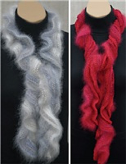 3805 Ruffled Scarves: Angora X 2