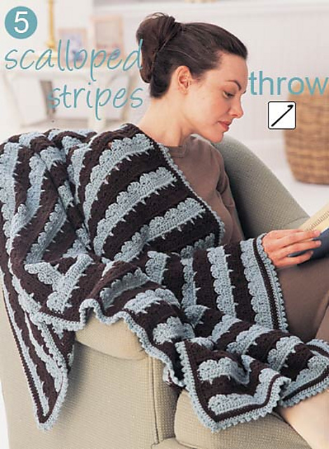 Scalloped Stripes Throw