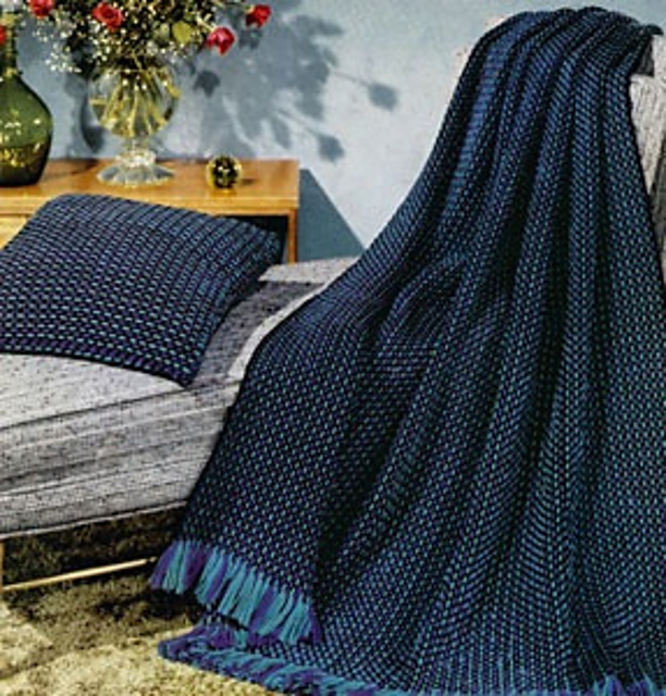 Peacock Afghan and Pillow