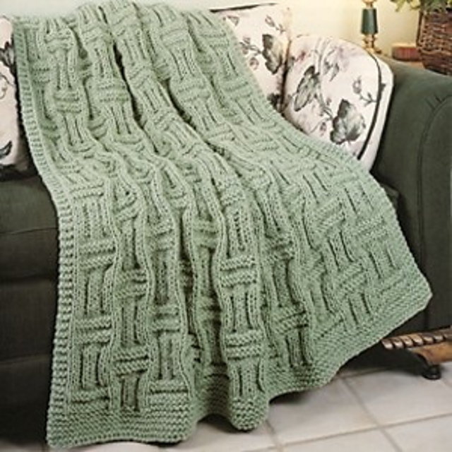 Tea Time/Quick Knit Basketweave afghan