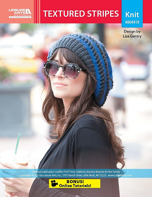 Textured Stripes Slouchy Beanie