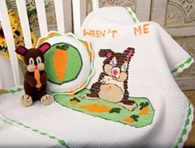 "Wasn't Me" Bunny Set: Carrot Pillow
