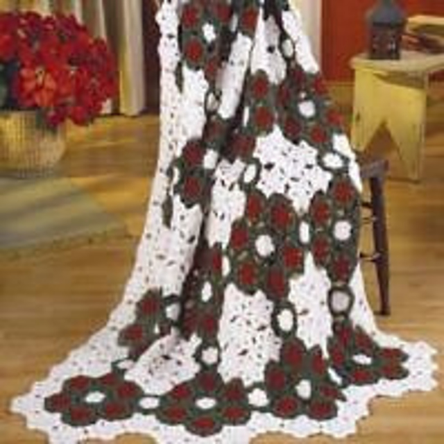 Mistletoe & Holly Afghan