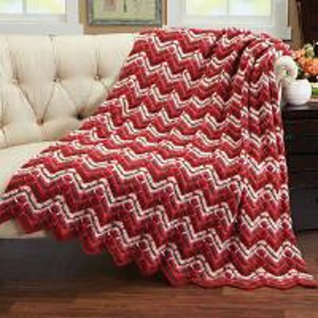 Carnation Ripple Afghan