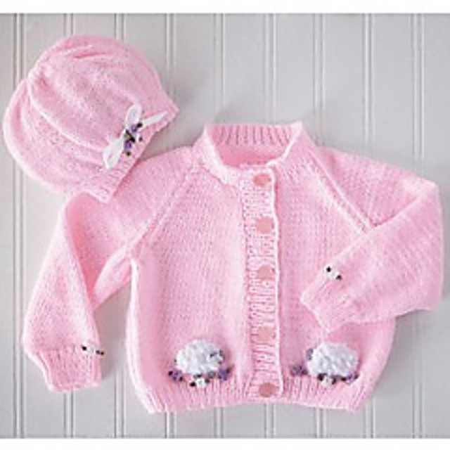 Lamb Cardigan and Hat #98881-2N