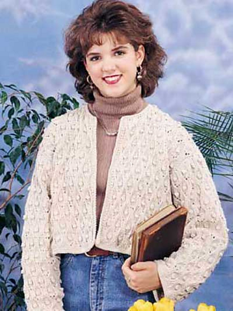 Cropped Bobble Cardigan