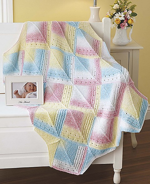 Mitered Eyelet Blanket #99087
