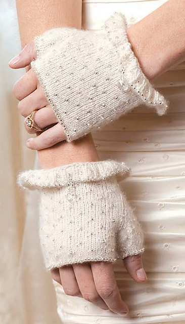 Beaded Wedding Set: Fingerless Gloves