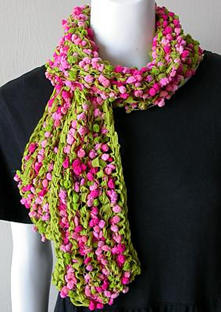 Popcorn + Deco-Ribbon Scarf