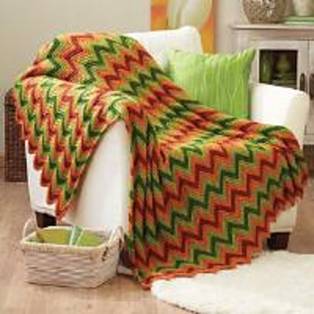 Tiger Lily Ripple Crochet Afghan