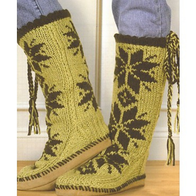 Fair Isle Slipper Socks #4357N