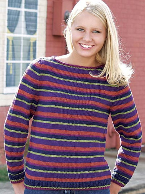 Striped Boatneck Pullover