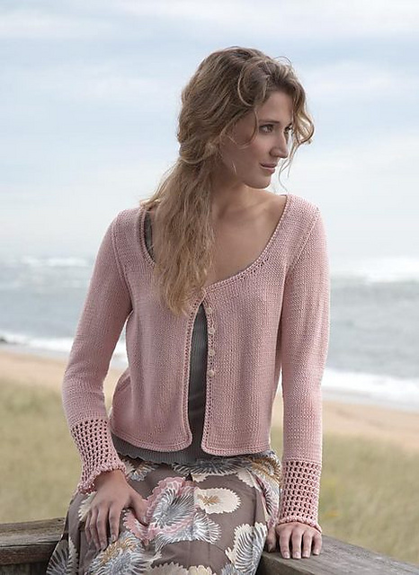 Cardigan with Crocheted Cuffs