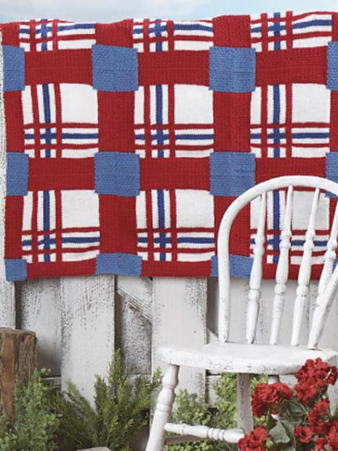 Patriotic Plaid Afghan