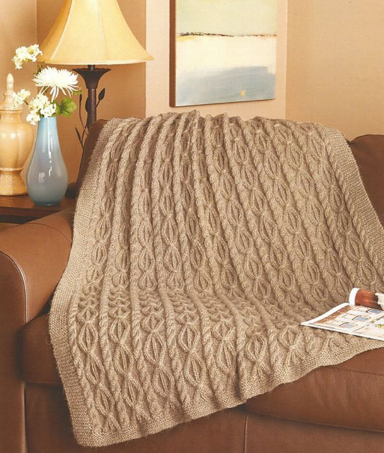 Cabled Diamond Throw