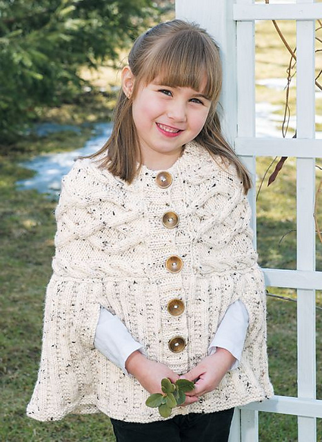Cabled Yoke Poncho