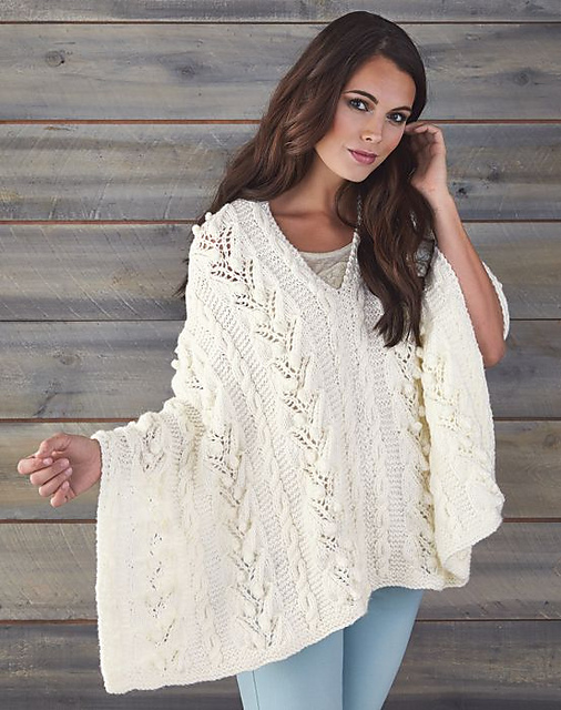 Cables & Lace Poncho